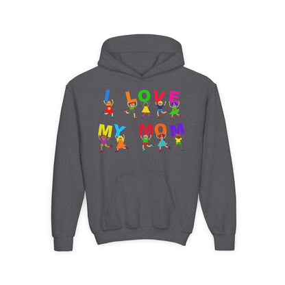 Youth Heavy Blend Hooded Sweatshirt - Kids - I love my mom Printify