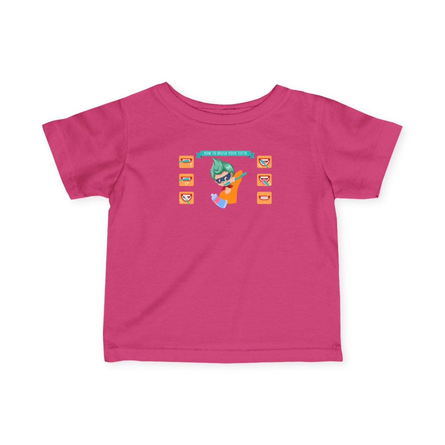 Infant Fine Jersey Tee - Super kiddo how to brush teeth - [[{"value":"Wonderwear Kid"}]]
