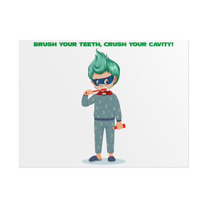 Rolled Posters - Super kiddo brushing teeth - [[{"value":"Wonderwear Kid"}]]