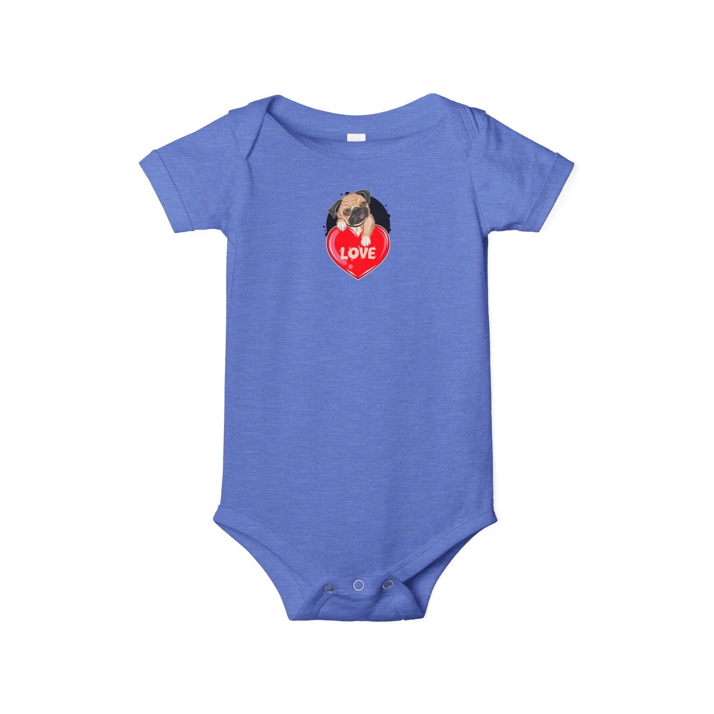 Infant Jersey One Piece - Valentines - Cute Pug - [[{"value":"Wonderwear Kid"}]]