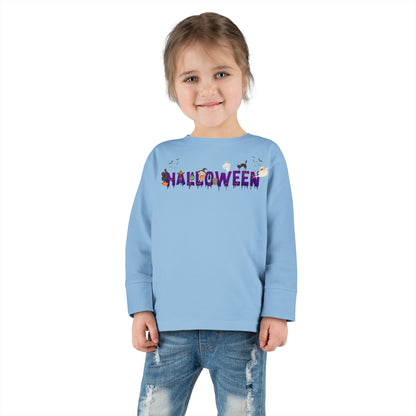 Toddler Long Sleeve Tee - Holloween word Printify