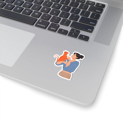 Kiss-Cut Stickers - Cat and Mom Printify