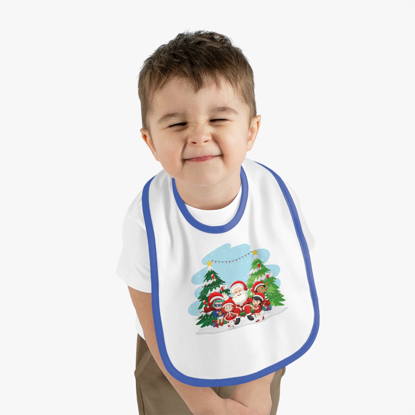 Baby Bib - Super kiddo with santa claus