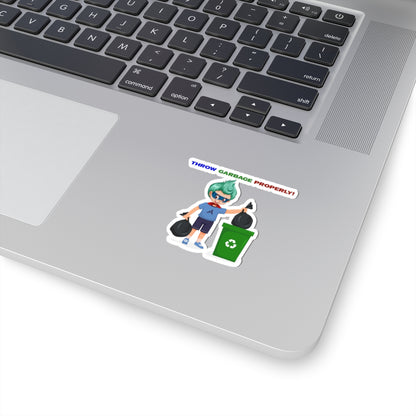 Kiss-Cut Stickers - Super kiddo taking trash out - [[{"value":"Wonderwear Kid"}]]