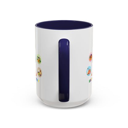 Accent Coffee Mug - Supper kiddo showing healthy food to eat - [[{"value":"Wonderwear Kid"}]]