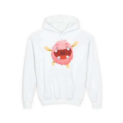 Youth Heavy Blend Hooded Sweatshirt - Baby pink monster Printify