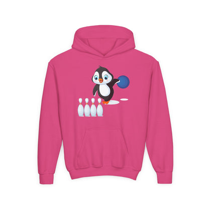 Kids Penguin Bowling Hoodie Printify
