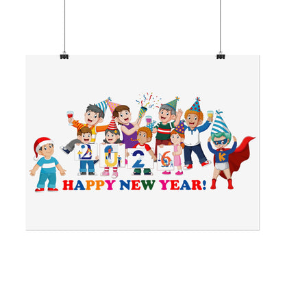Rolled Posters - Happy new year from super kiddo - [[{"value":"Wonderwear Kid"}]]