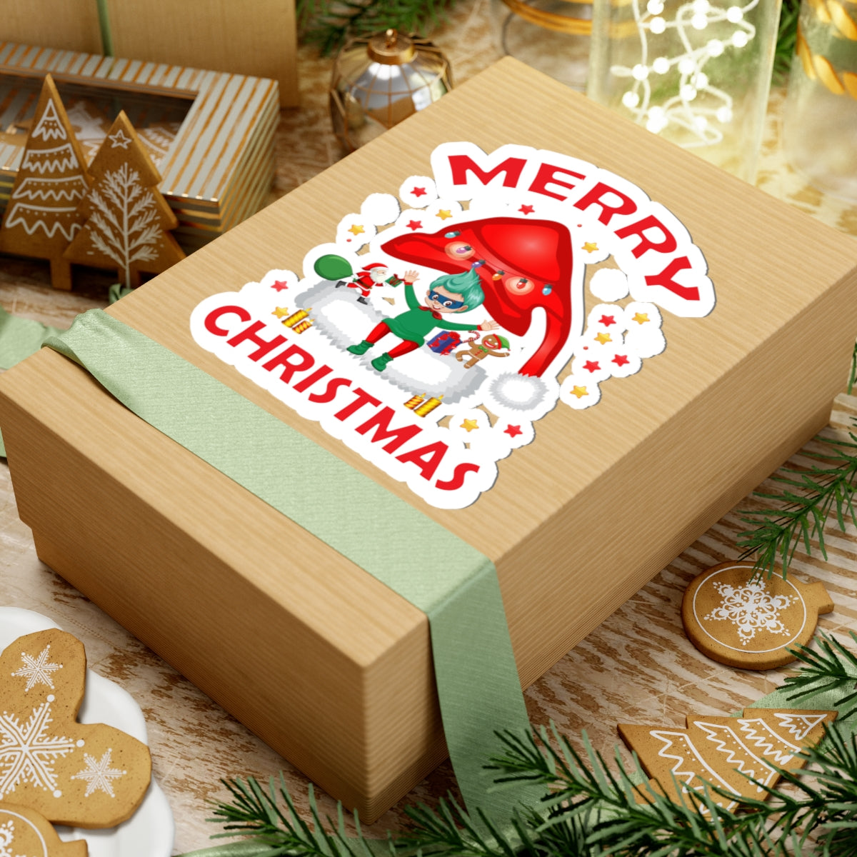 Kiss-Cut Stickers - Merry christmas - [[{"value":"Wonderwear Kid"}]]