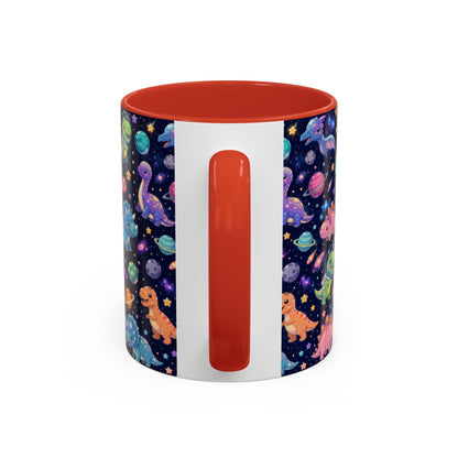 Accent Coffee Mug  (11/15 oz) - Cosmic dinosaurs