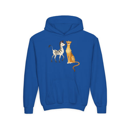 Youth Heavy Blend Hooded Sweatshirt - The Zebra and Tiger Printify