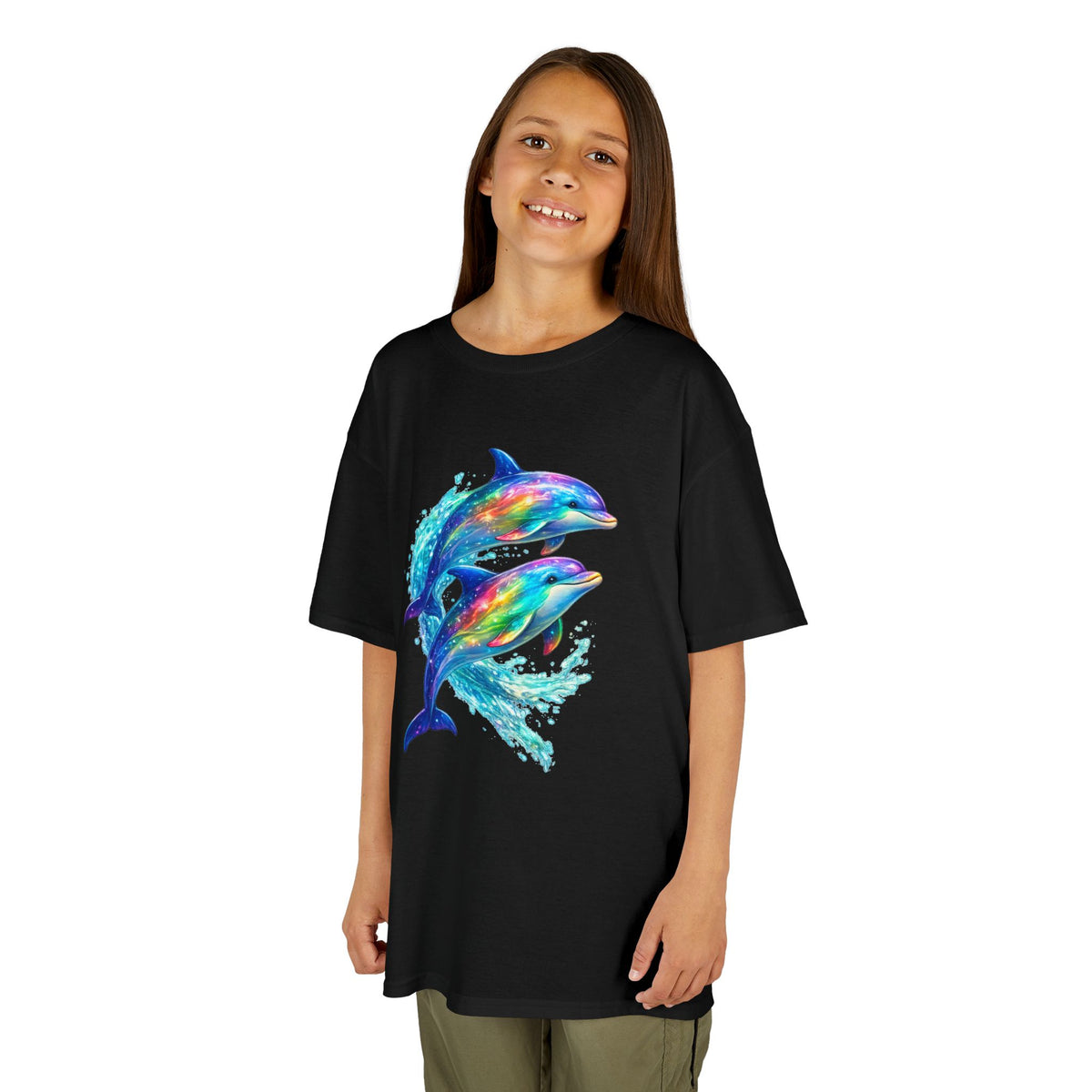 Kids Heavy Cotton™ Tee - vibrant dolphins