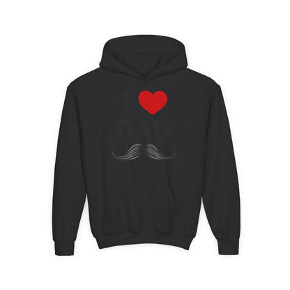 Youth Heavy Blend Hooded Sweatshirt - I love dad Printify