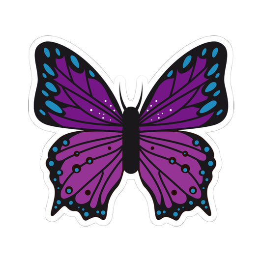 Kiss-Cut Stickers- Blue and Purple Butterfly Printify