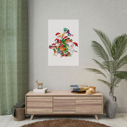 Rolled Posters - Super kiddo making christmas tree - [[{"value":"Wonderwear Kid"}]]