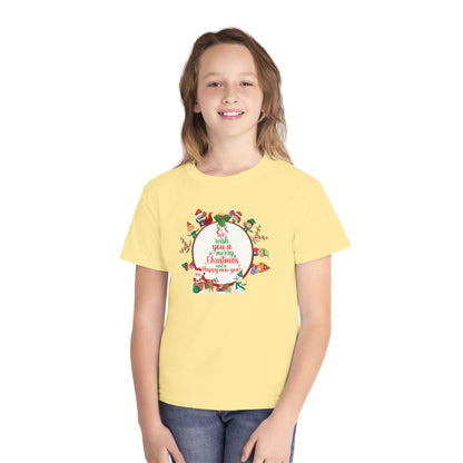 Youth Midweight Tee - We wish you a merry Christmas - [[{"value":"Wonderwear Kid"}]]