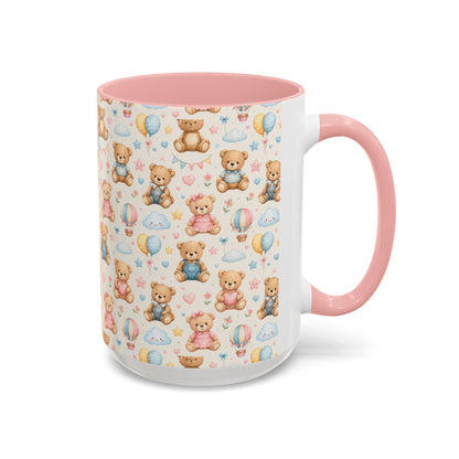 Accent Coffee Mug  (11/15 oz) - Pastel Teddy Bear Nursery