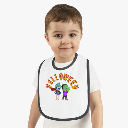 Baby Bib - Holloween with super kiddo Printify