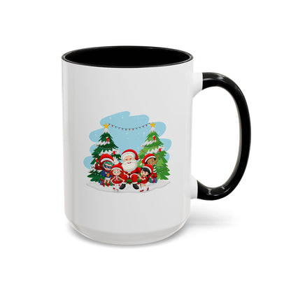 Accent Coffee Mug - Super kiddo with santa claus - [[{"value":"Wonderwear Kid"}]]