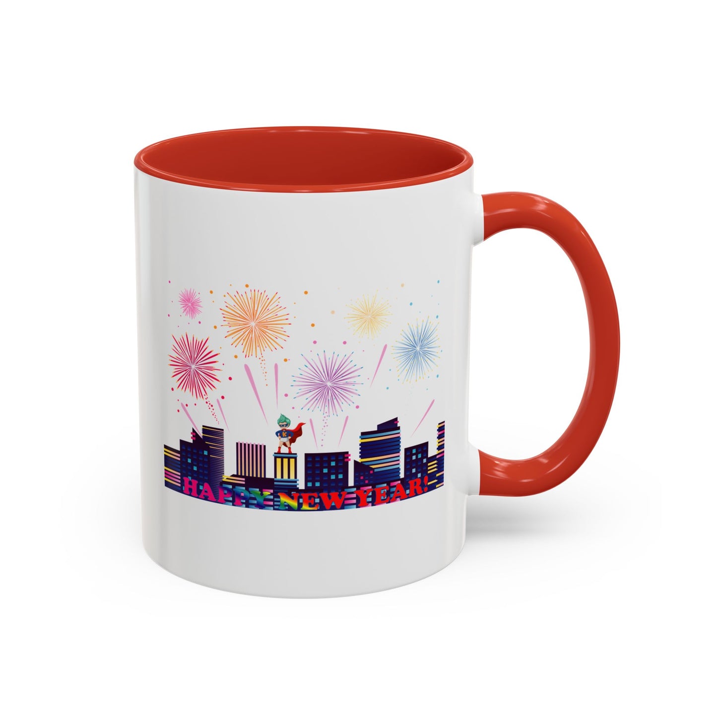 Accent Coffee Mug - Super kiddo with fireworks with text
