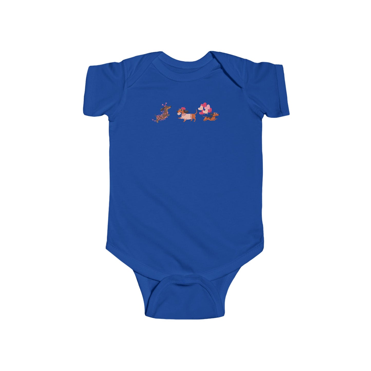 Infant Fine Jersey BodysuitValentines -  Cute Three Dachshund - [[{"value":"Wonderwear Kid"}]]