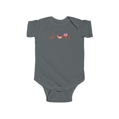 Infant Fine Jersey BodysuitValentines -  Cute Three Dachshund - [[{"value":"Wonderwear Kid"}]]