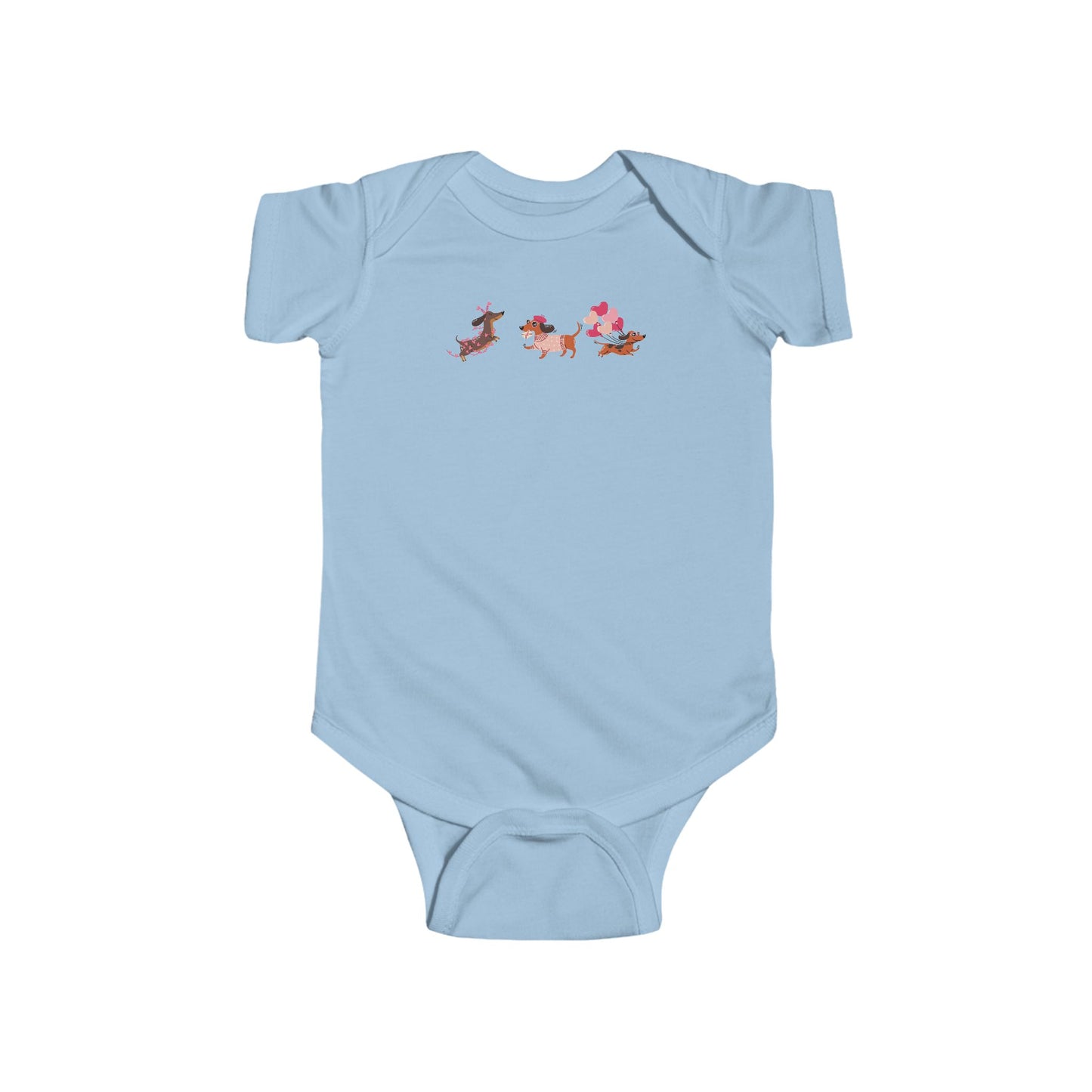Infant Fine Jersey BodysuitValentines -  Cute Three Dachshund - [[{"value":"Wonderwear Kid"}]]