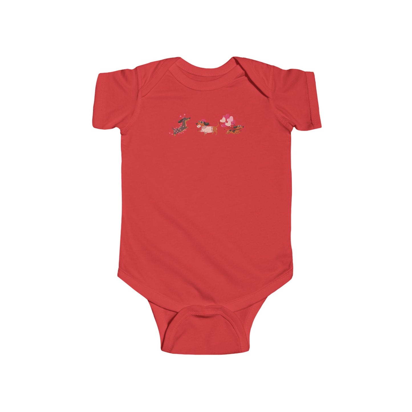 Infant Fine Jersey BodysuitValentines -  Cute Three Dachshund - [[{"value":"Wonderwear Kid"}]]