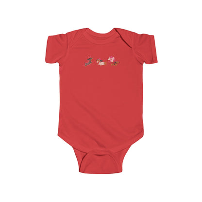 Infant Fine Jersey BodysuitValentines -  Cute Three Dachshund - [[{"value":"Wonderwear Kid"}]]