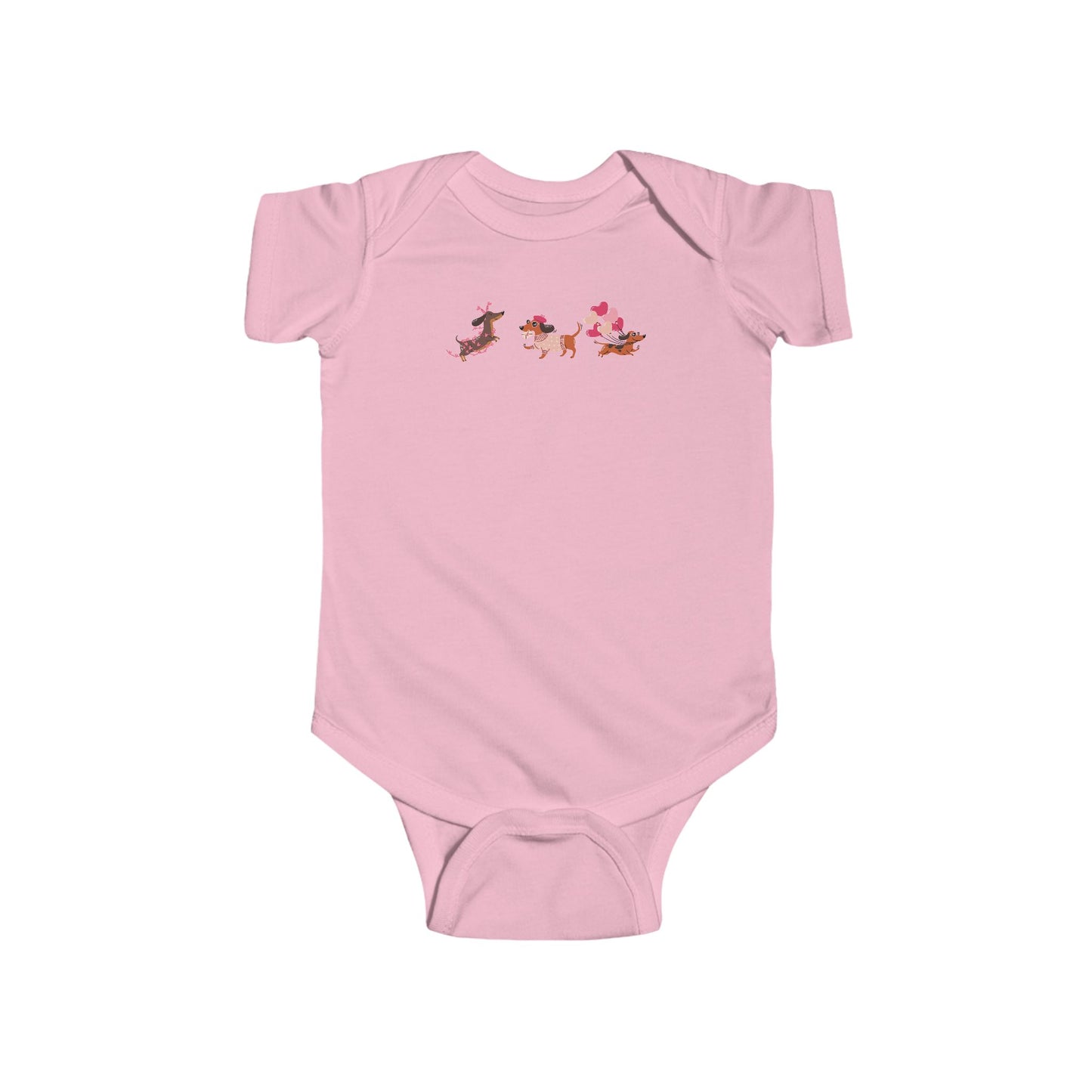 Infant Fine Jersey BodysuitValentines -  Cute Three Dachshund - [[{"value":"Wonderwear Kid"}]]