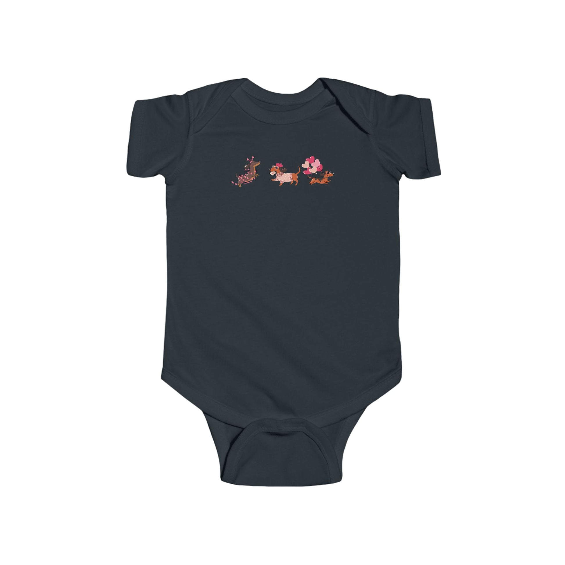 Infant Fine Jersey BodysuitValentines -  Cute Three Dachshund - [[{"value":"Wonderwear Kid"}]]