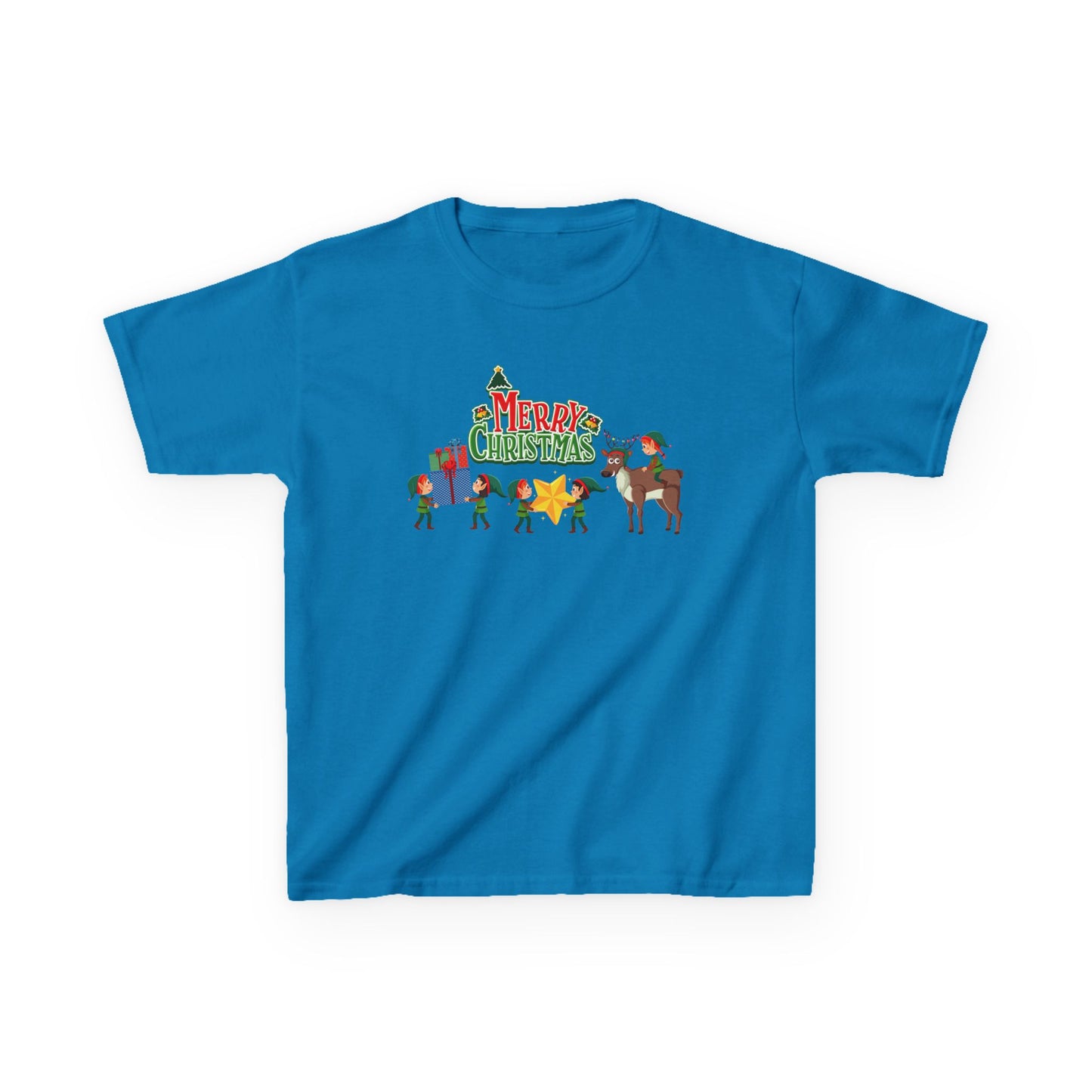 Kids Heavy Cotton™ Tee - Merry christmas and reindeer - [[{"value":"Wonderwear Kid"}]]