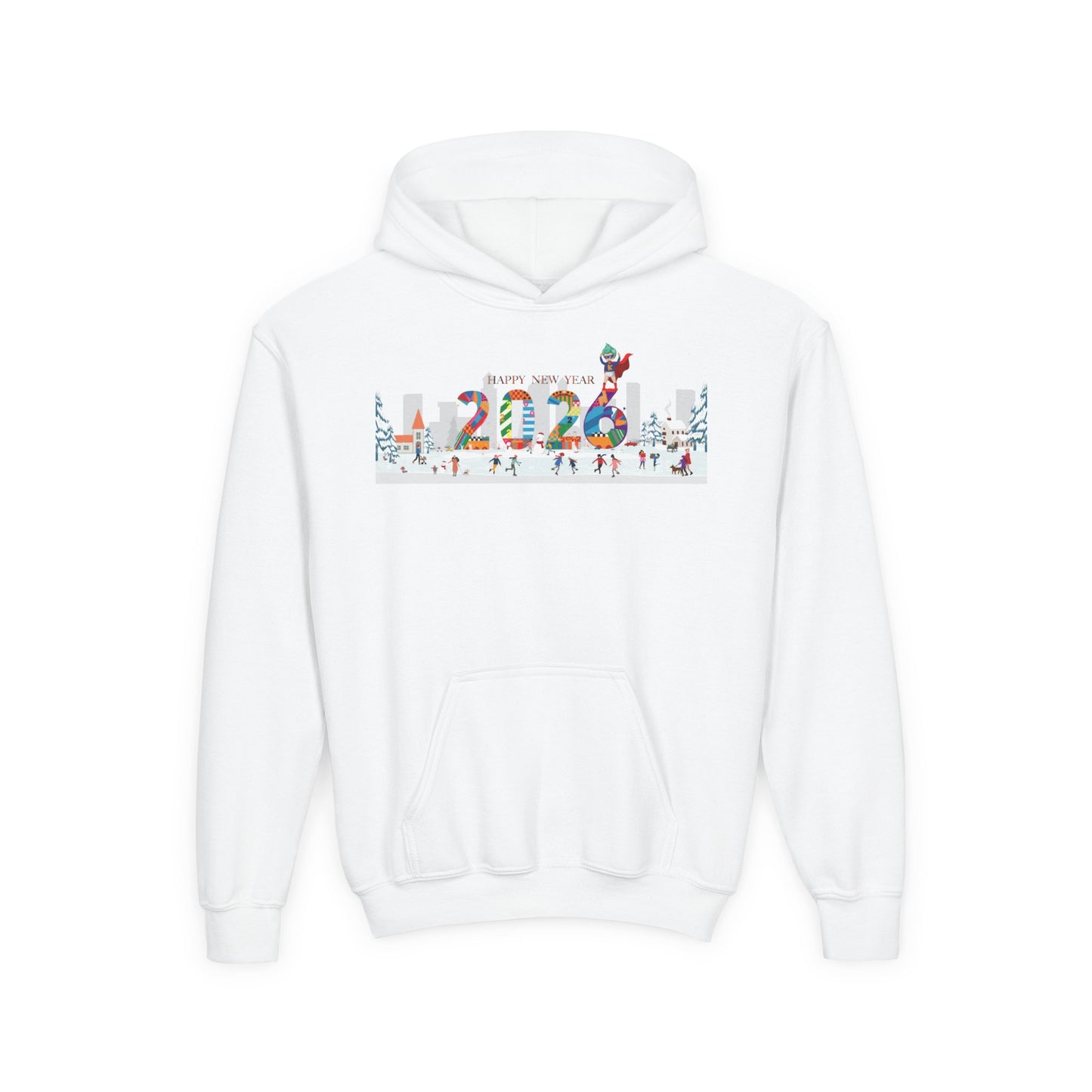 Youth Heavy Blend Hooded Sweatshirt - Happy 2026