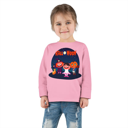 Toddler Long Sleeve Tee - Super kiddo wearing pumpkin - [[{"value":"Wonderwear Kid"}]]