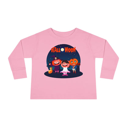 Toddler Long Sleeve Tee - Super kiddo wearing pumpkin - [[{"value":"Wonderwear Kid"}]]