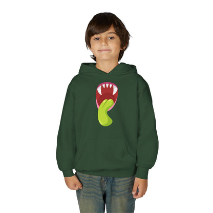 Youth Heavy Blend Hooded Sweatshirt - Monster showing tongue Printify