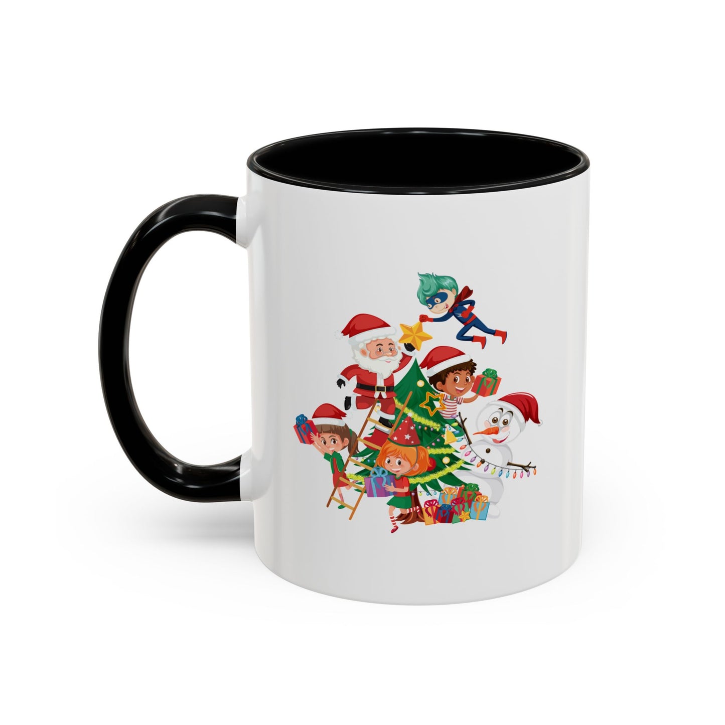 Accent Coffee Mug - Super kiddo making christmas tree