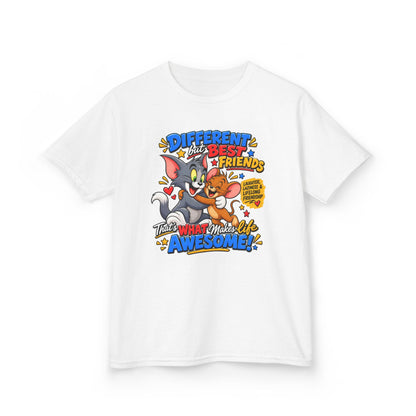 Kids Heavy Cotton™ Tee - Tom and Jerry - Different, Best Friends
