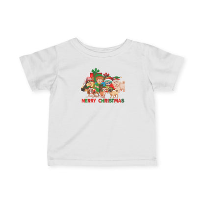 Infant Fine Jersey Tee - Christmas with super kiddo pet friends with text - [[{"value":"Wonderwear Kid"}]]