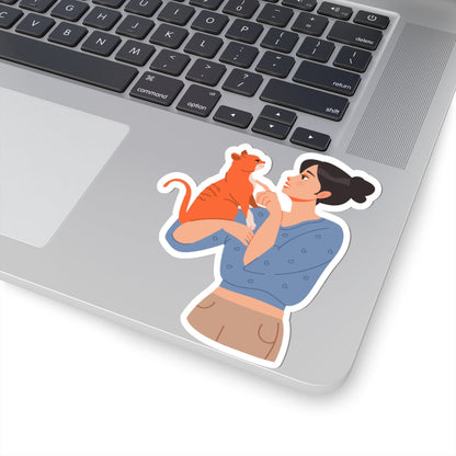 Kiss-Cut Stickers - Cat and Mom Printify