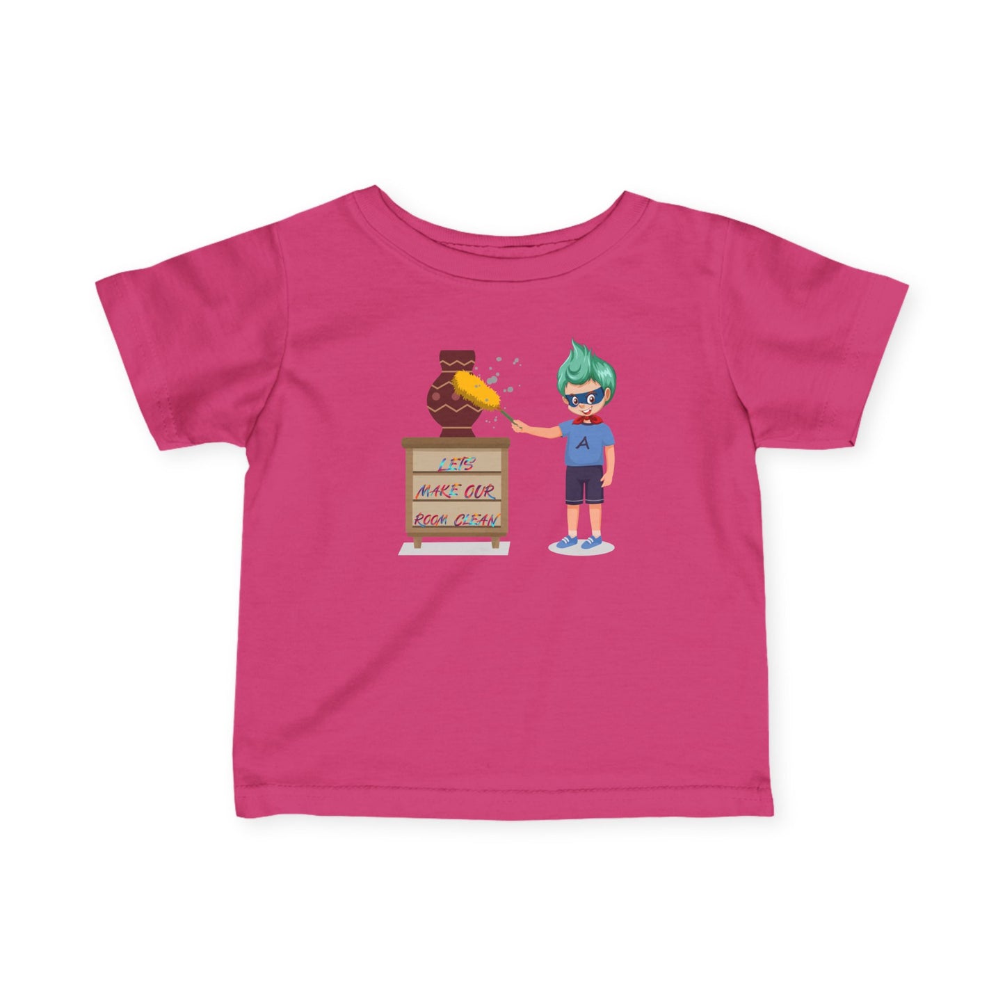 Infant Fine Jersey Tee - Super kiddo cleaning a vase