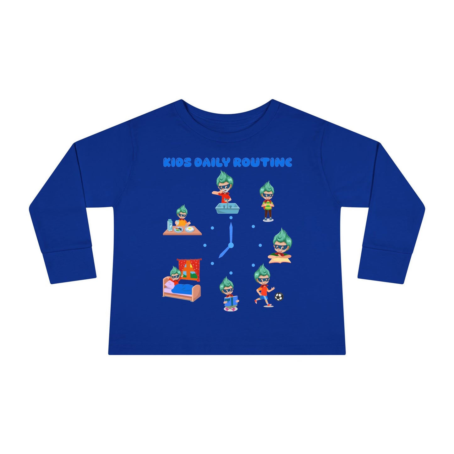 Toddler Long Sleeve Tee - Super kiddo daily routine - [[{"value":"Wonderwear Kid"}]]