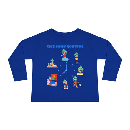 Toddler Long Sleeve Tee - Super kiddo daily routine - [[{"value":"Wonderwear Kid"}]]