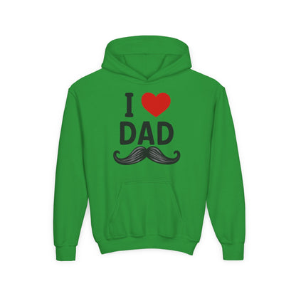 Youth Heavy Blend Hooded Sweatshirt - I love dad Printify