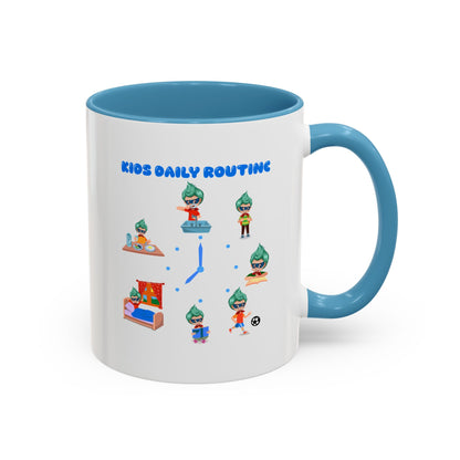 Accent Coffee Mug - Super kiddo daily routine - [[{"value":"Wonderwear Kid"}]]