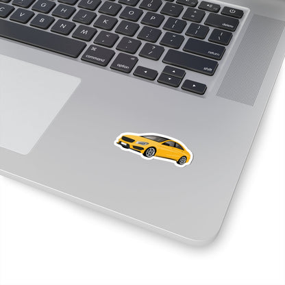 Kiss-Cut Vinyl Decals - Yellow car Printify