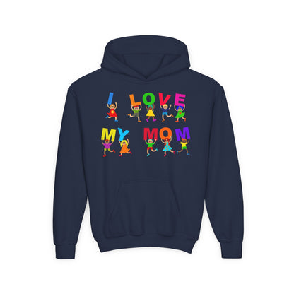 Youth Heavy Blend Hooded Sweatshirt - Kids - I love my mom Printify