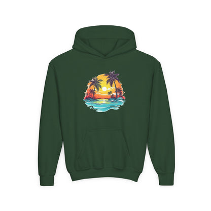 Youth Heavy Blend Hooded Sweatshirt - Summer tropical Printify