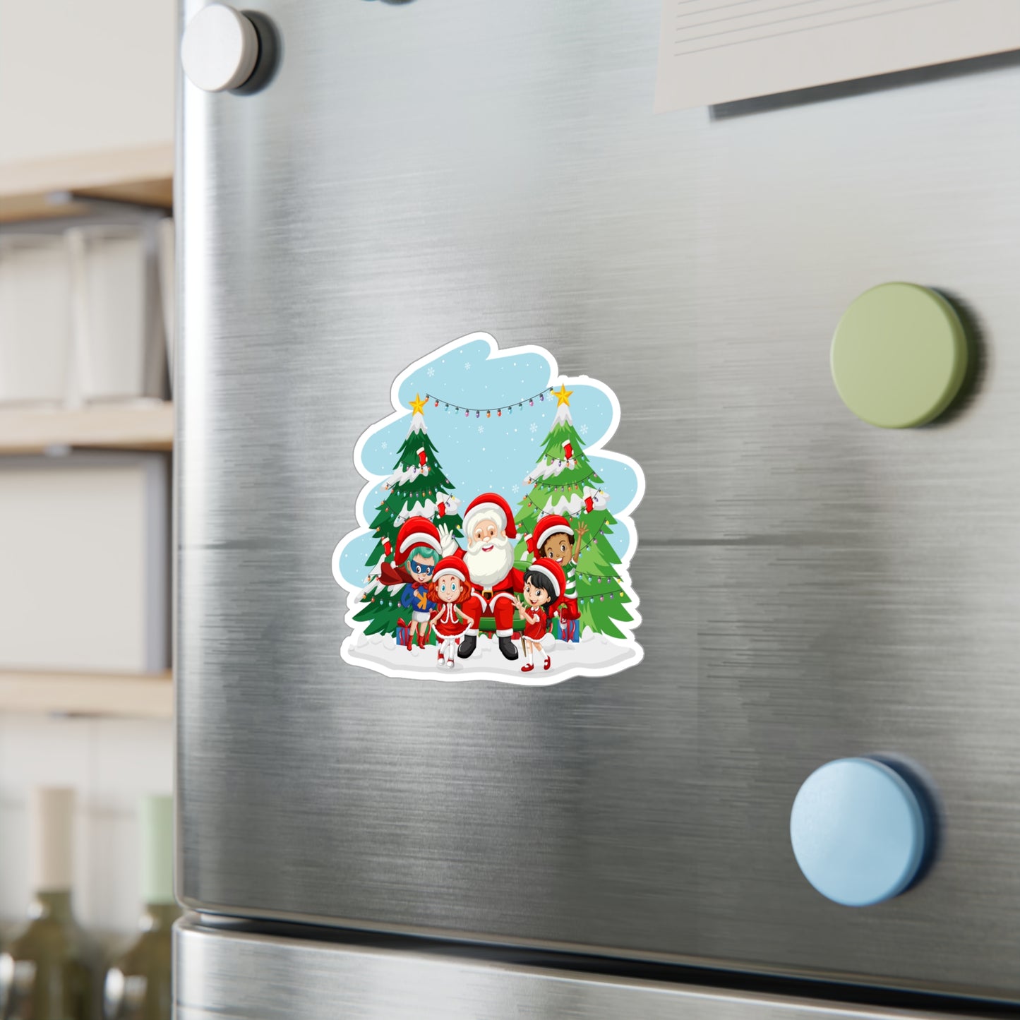 Christmas Kiss-Cut Vinyl Decals – Super kiddo with santa claus - [[{"value":"Wonderwear Kid"}]]