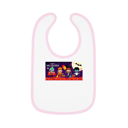 Baby Bib - Super kiddo with friends on holloween - [[{"value":"Wonderwear Kid"}]]